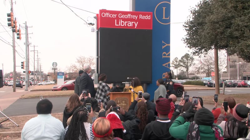 East Memphis library unveils new sign honoring fallen MPD officer