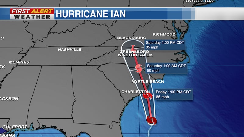 Hurricane Ian will move into South Carolina on Friday.