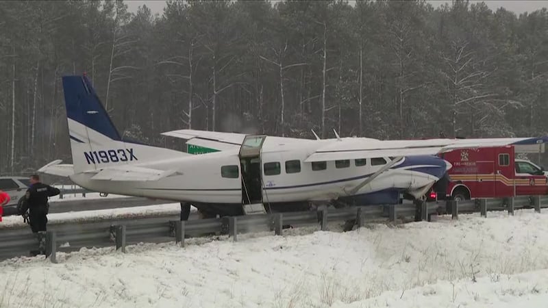 A small passenger plane made an emergency landing on a northern Virginia highway after taking...