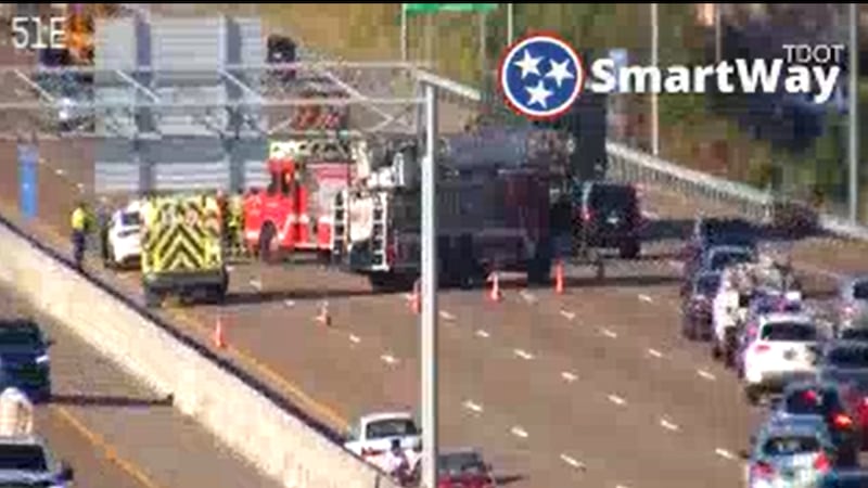The crash scene on I-40 and Sycamore View Road.
