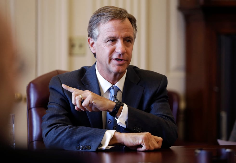 FILE - In this March 27, 2013, file photo, Tennessee Gov. Bill Haslam answers a question...