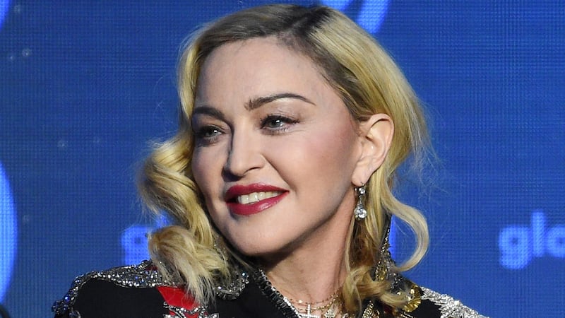 FILE - Madonna appears at the 30th annual GLAAD Media Awards in New York on May 4, 2019, in...