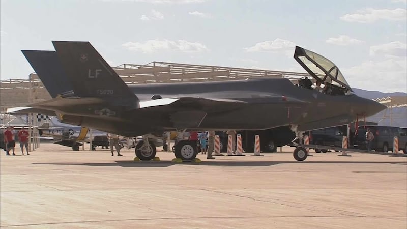 Parked F-35s fighter jet at Luke Air Force base.