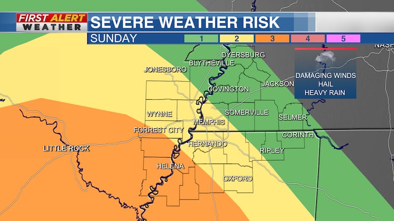 Several rounds of rain and storms for Sunday and some storms could be strong to severe