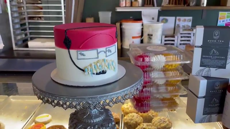 A bakery created an Andy Reid cake featuring a frozen mustache.