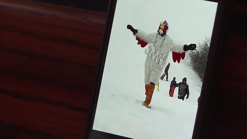 A mysterious man in a chicken suit only appears in East Nashville when it snows, residents say.
