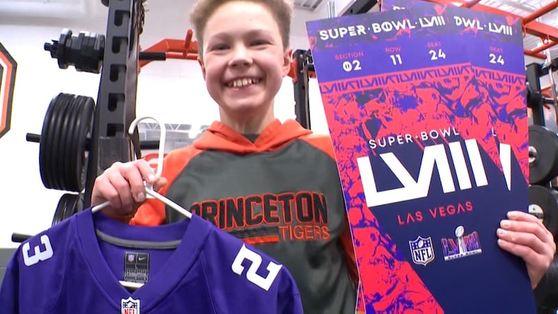 Carter Julson, a 13-year-old who received a heart transplant, was gifted Super Bowl tickets...